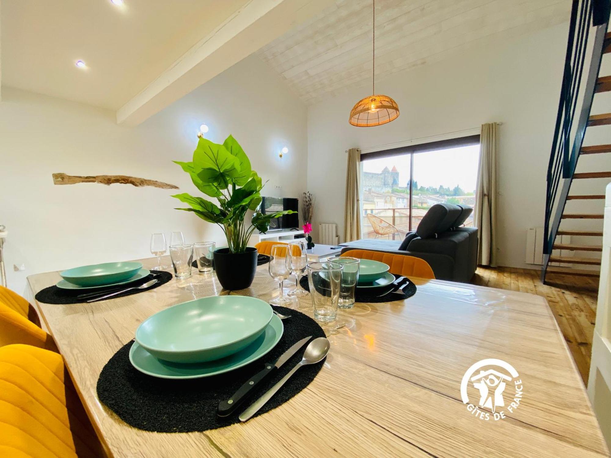Loft Cocon Climatise - Imprenable Vue Sur Le Chateau Comtal Каркассон Экстерьер фото